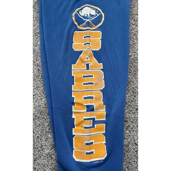 Vintage 90s Mens Large Buffalo Sabres NHL Hockey Logo 7 Drawstring Sweatpants - Picture 10 of 11